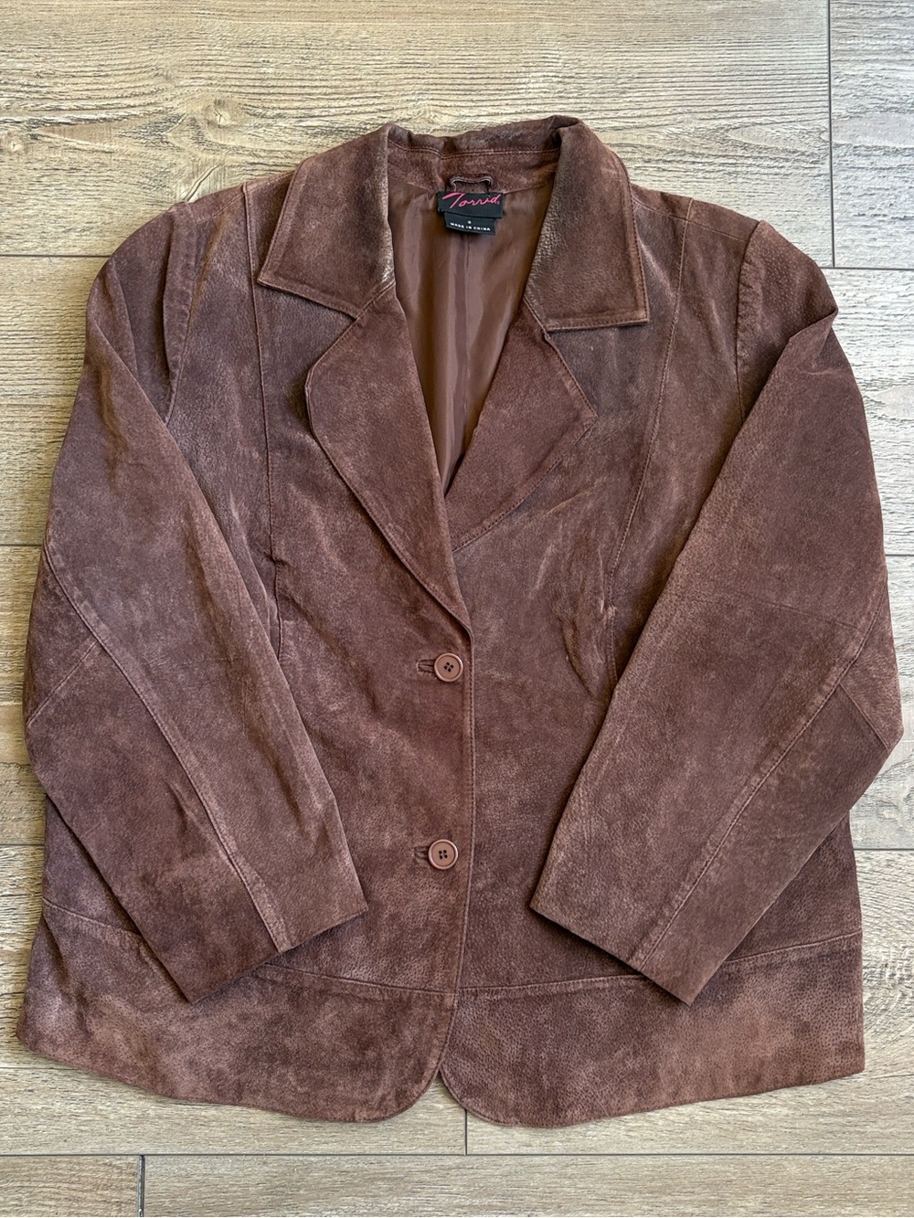 Vintage torrid Brown Genuine Suede Plus Size Blazer Jacket